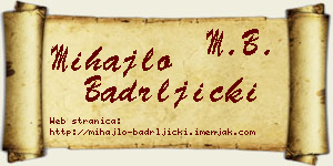 Mihajlo Badrljički vizit kartica